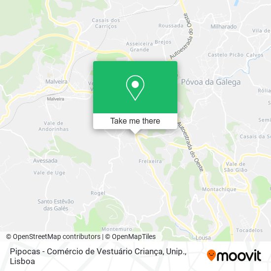 Pipocas - Comércio de Vestuário Criança, Unip. mapa