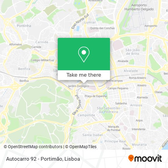 Autocarro 92 - Portimão map