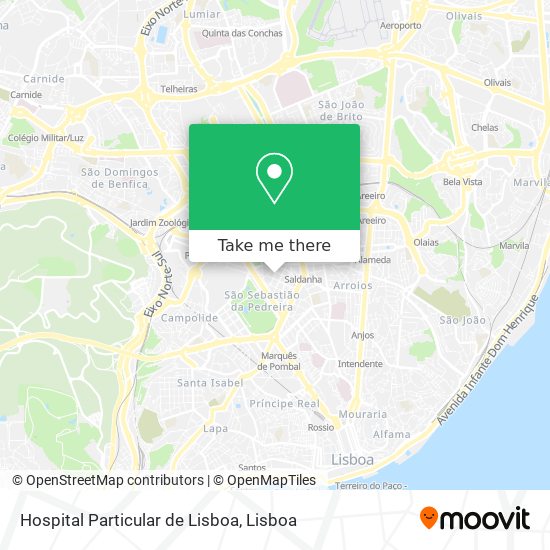 Hospital Particular de Lisboa map