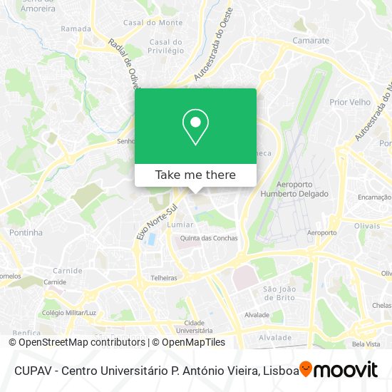 CUPAV - Centro Universitário P. António Vieira mapa
