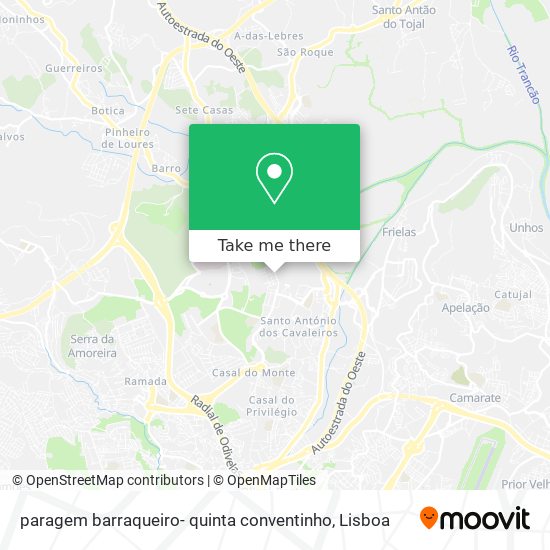paragem barraqueiro- quinta conventinho mapa