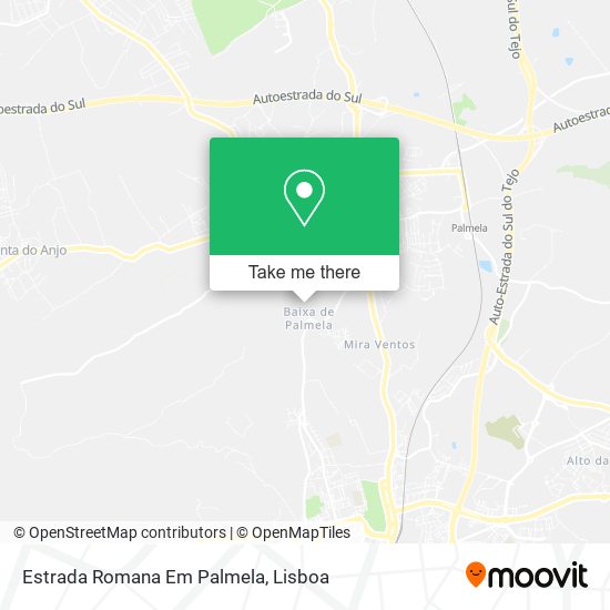 Estrada Romana Em Palmela mapa