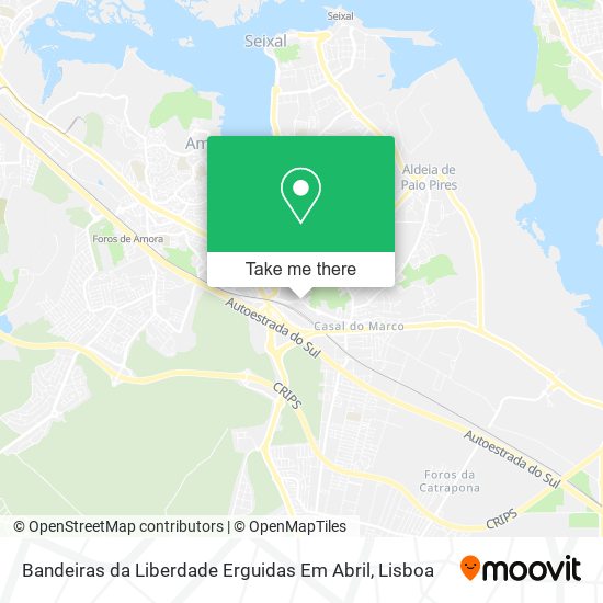 Bandeiras da Liberdade Erguidas Em Abril map