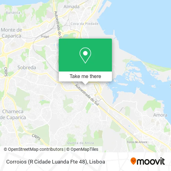 Corroios (R Cidade Luanda Fte 48) map