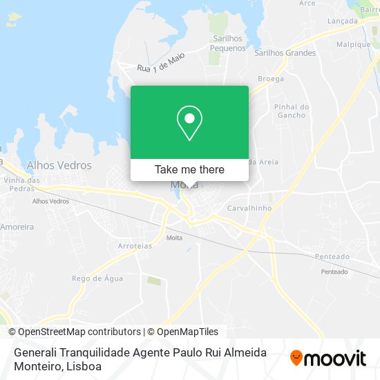 Generali Tranquilidade Agente Paulo Rui Almeida Monteiro mapa