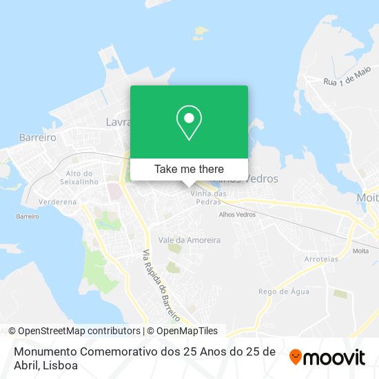 Monumento Comemorativo dos 25 Anos do 25 de Abril map