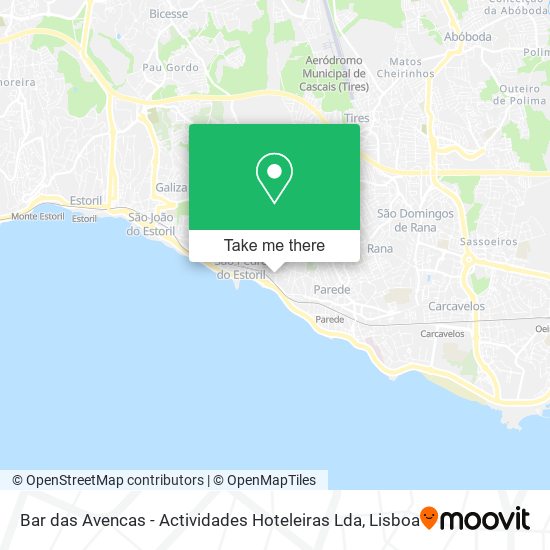 Bar das Avencas - Actividades Hoteleiras Lda mapa