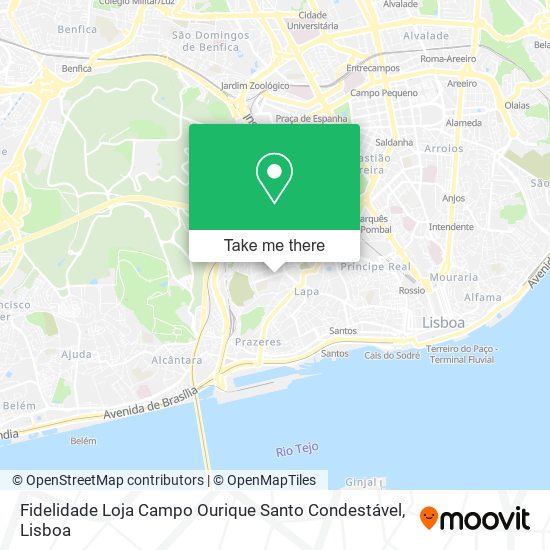 Fidelidade Loja Campo Ourique Santo Condestável map