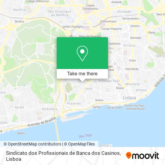 Sindicato dos Profissionais de Banca dos Casinos mapa