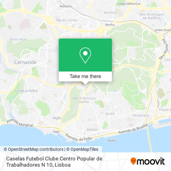 Caselas Futebol Clube Centro Popular de Trabalhadores N 10 mapa