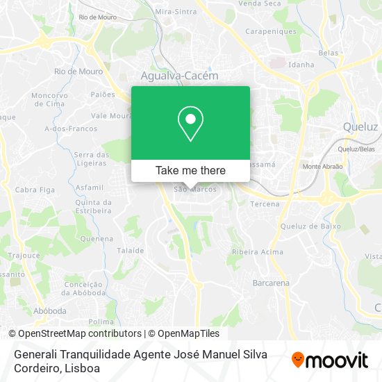 Generali Tranquilidade Agente José Manuel Silva Cordeiro mapa