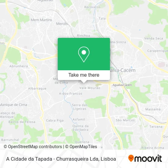 A Cidade da Tapada - Churrasqueira Lda map
