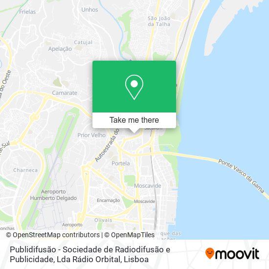 Publidifusão - Sociedade de Radiodifusão e Publicidade, Lda Rádio Orbital map