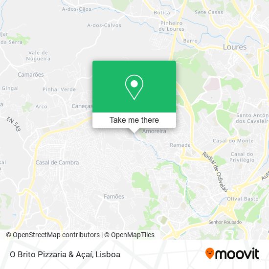O Brito Pizzaria & Açaí mapa