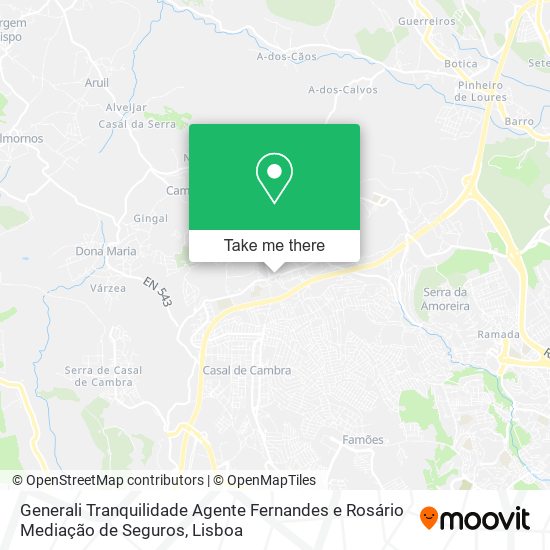 Generali Tranquilidade Agente Fernandes e Rosário Mediação de Seguros map