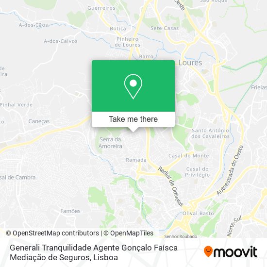 Generali Tranquilidade Agente Gonçalo Faísca Mediação de Seguros map