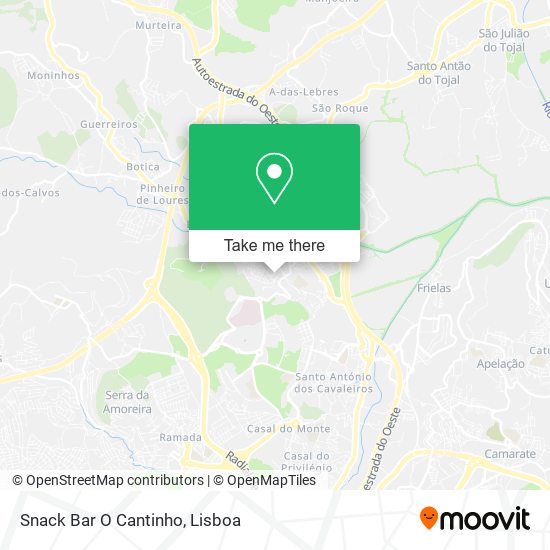 Snack Bar O Cantinho mapa