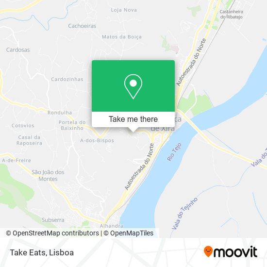 Take Eats map