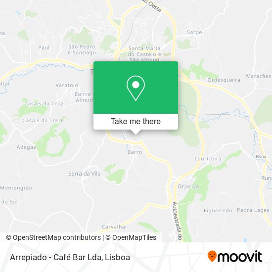 Arrepiado - Café Bar Lda map