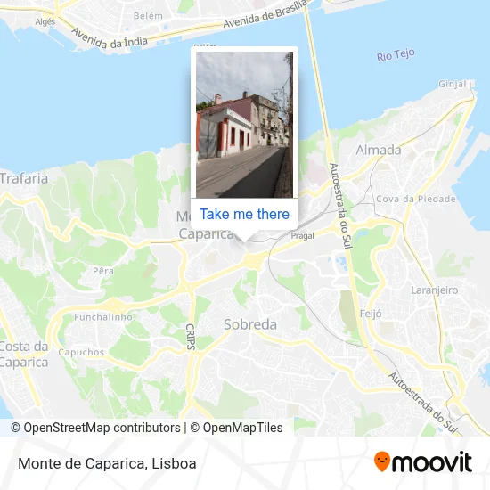 Monte de Caparica map