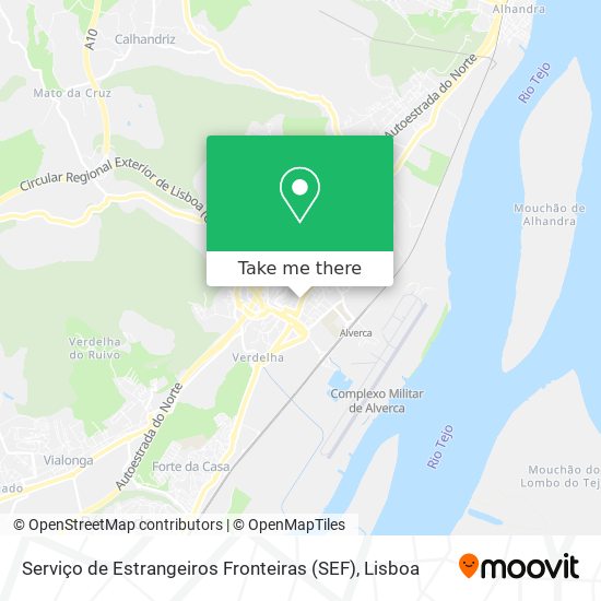 Serviço de Estrangeiros Fronteiras (SEF) map
