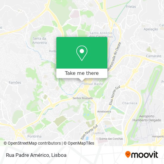 Rua Padre Américo mapa