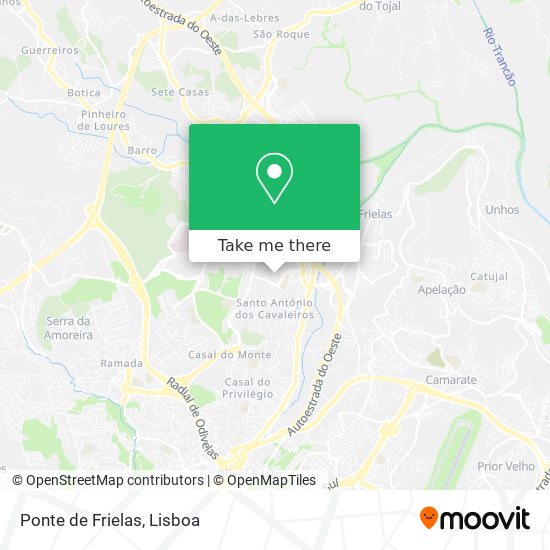 Ponte de Frielas mapa