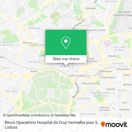 Bloco Operatório Hospital da Cruz Vermelha piso 5 map