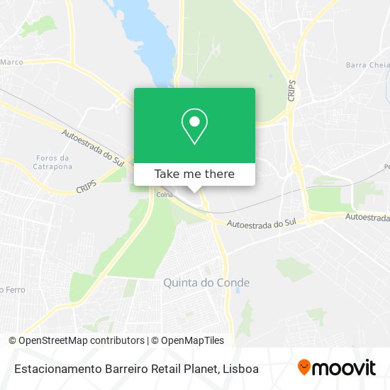 Estacionamento Barreiro Retail Planet mapa