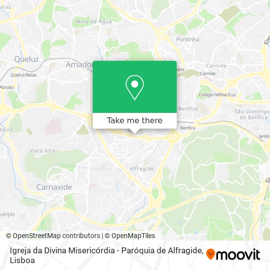 Igreja da Divina Misericórdia - Paróquia de Alfragide mapa