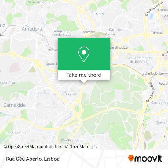 Rua Céu Aberto mapa