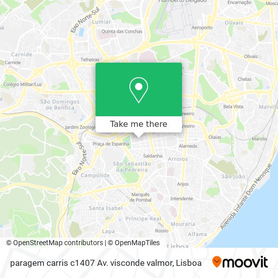 paragem carris c1407 Av. visconde valmor map