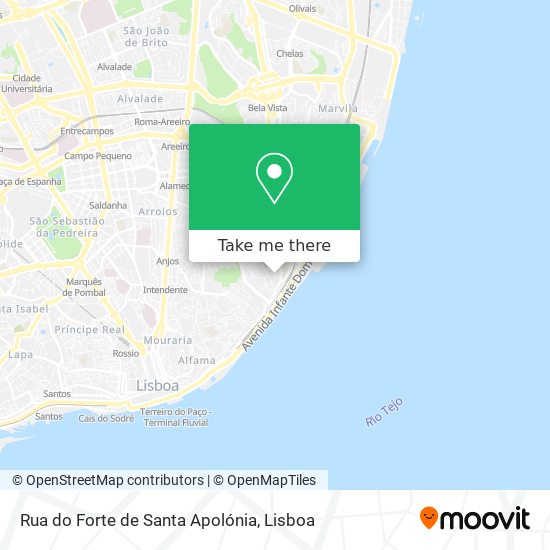 Rua do Forte de Santa Apolónia mapa