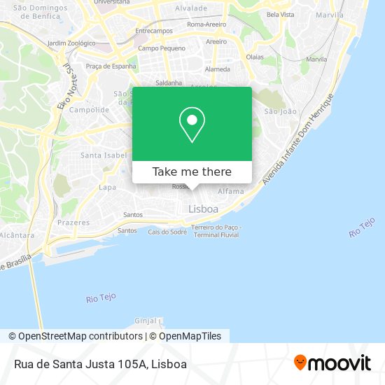 Rua de Santa Justa 105A map