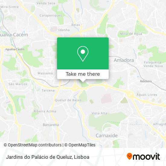 Jardins do Palácio de Queluz mapa