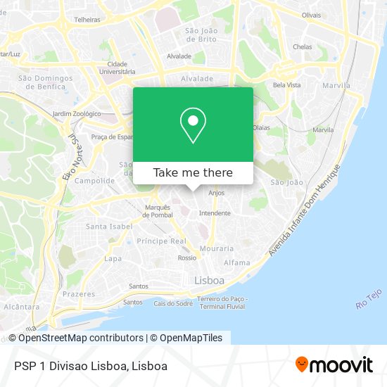 PSP 1 Divisao Lisboa map