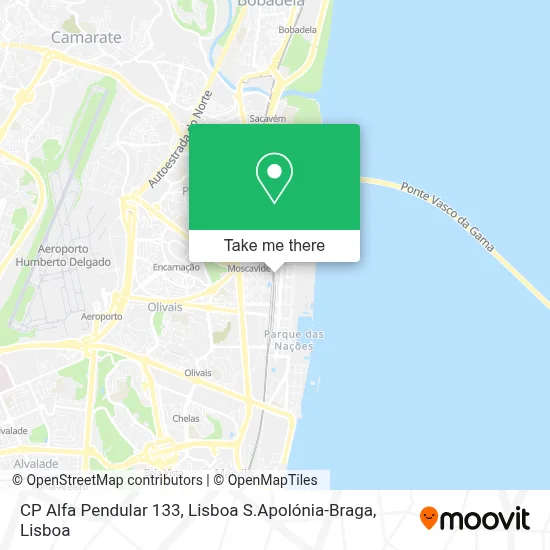CP Alfa Pendular 133, Lisboa S.Apolónia-Braga map