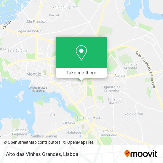 Alto das Vinhas Grandes mapa