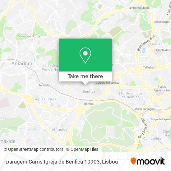 paragem Carris Igreja de Benfica 10903 mapa