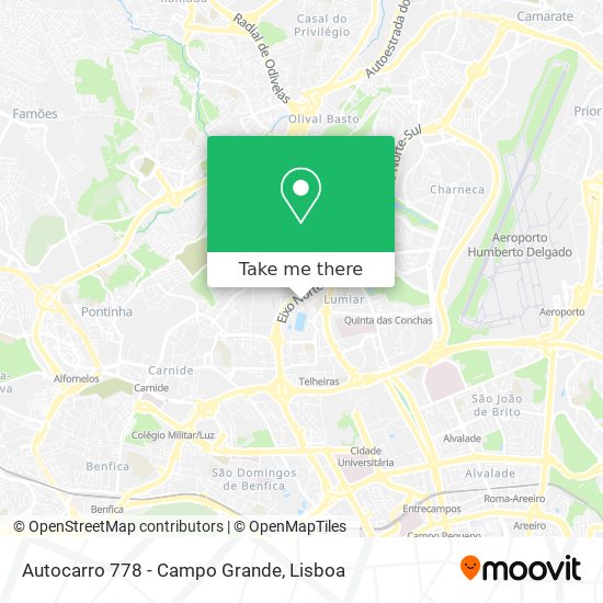 Autocarro 778 - Campo Grande map