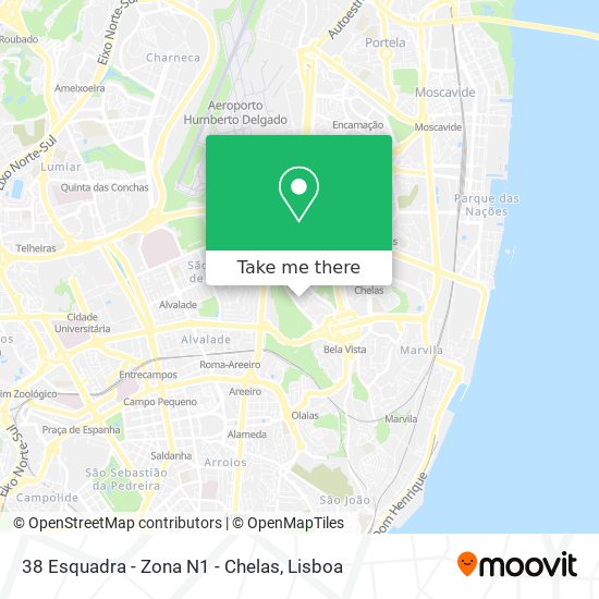 38 Esquadra - Zona N1 - Chelas mapa