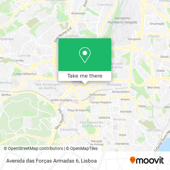 Avenida das Forças Armadas 6 mapa