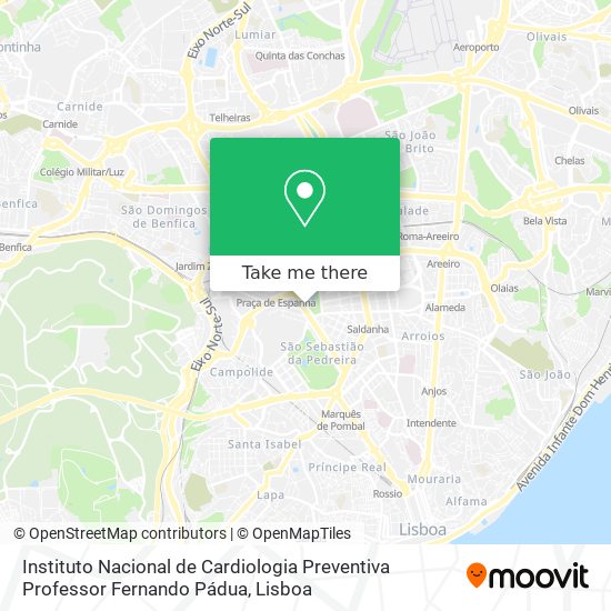 Instituto Nacional de Cardiologia Preventiva Professor Fernando Pádua map