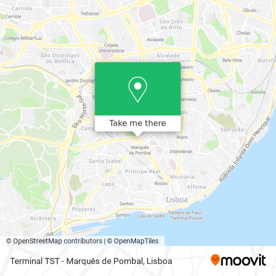Terminal TST - Marquês de Pombal map