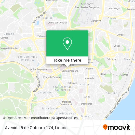 Avenida 5 de Outubro 174 mapa