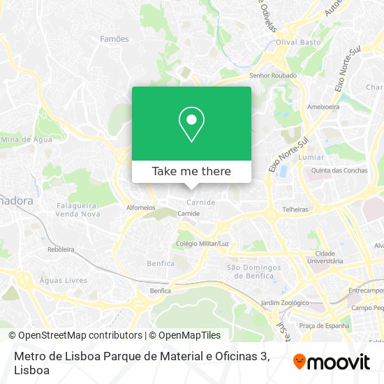 Metro de Lisboa Parque de Material e Oficinas 3 mapa