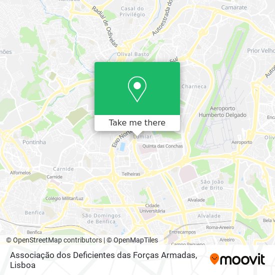 Associação dos Deficientes das Forças Armadas mapa