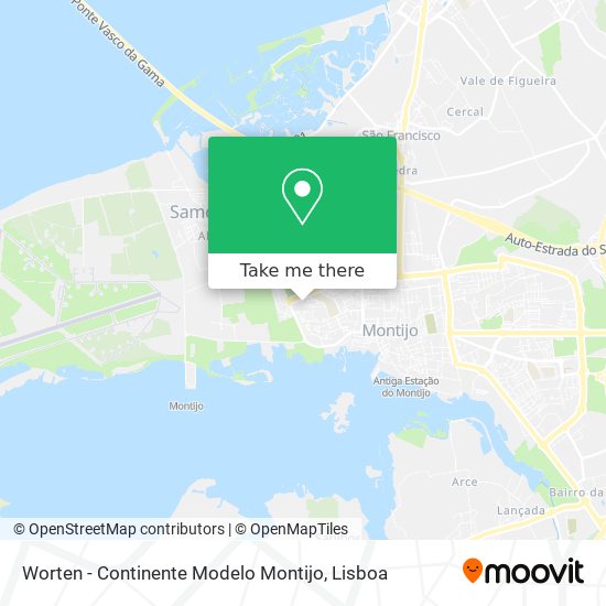 Worten - Continente Modelo Montijo map