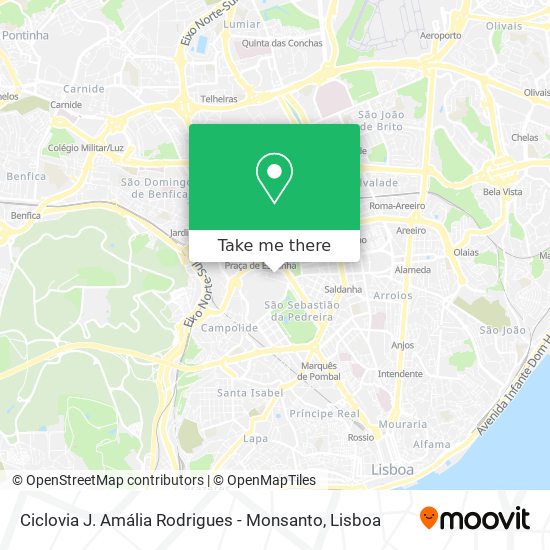 Ciclovia J. Amália Rodrigues - Monsanto map