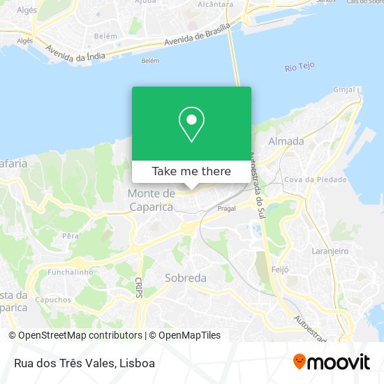 Rua dos Três Vales mapa